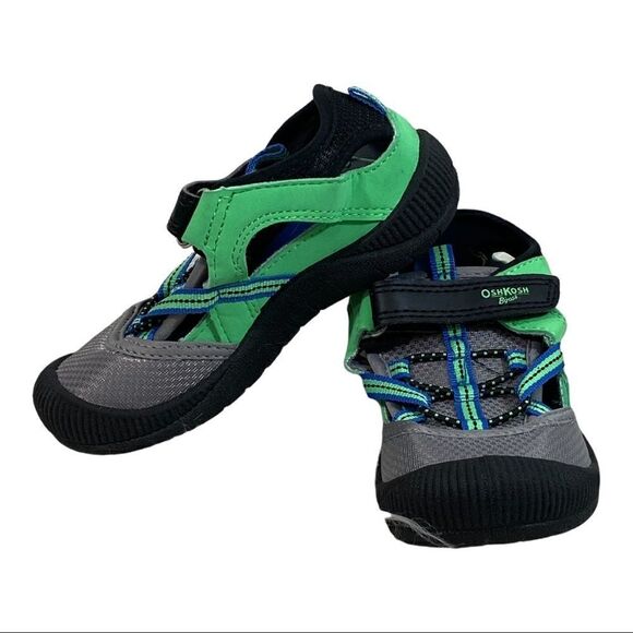 OSH KOSH B’GOSH - GREEN & BLUE BUMP TOE ATHLETIC SHOES / SANDALS / OUTDOOR - S8 - Picture 8 of 9